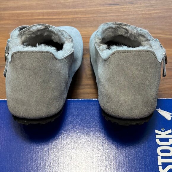 Birkenstock London Shearling in Suede, Whale Gray, US Women's 9-9.5, EU 40 - Picture 6 of 9